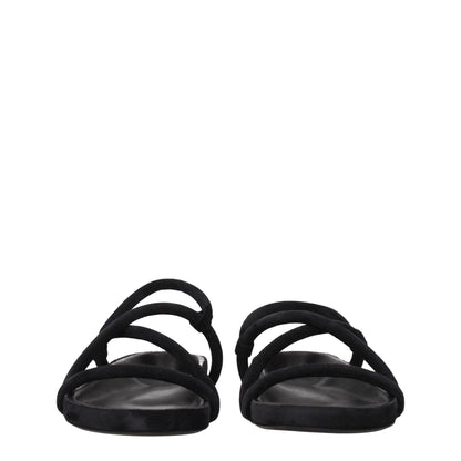 Sandales plates en cuir noir Isabel Marant