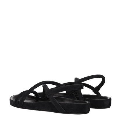 Sandales plates en cuir noir Isabel Marant