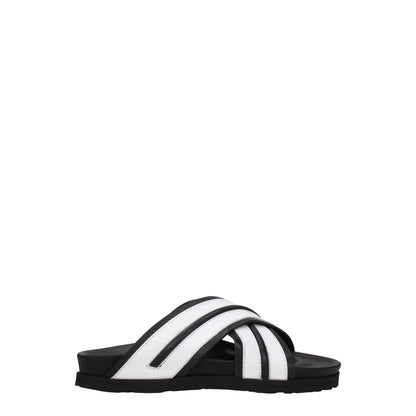 Palm Angels witte leren slippersandalen