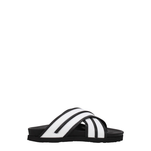 Palm Angels witte leren slippersandalen