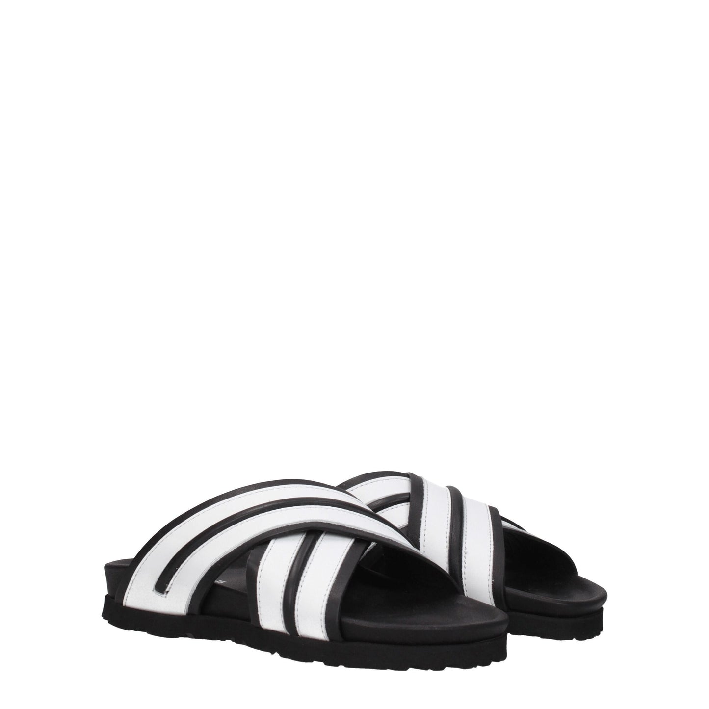 Palm Angels witte leren slippersandalen