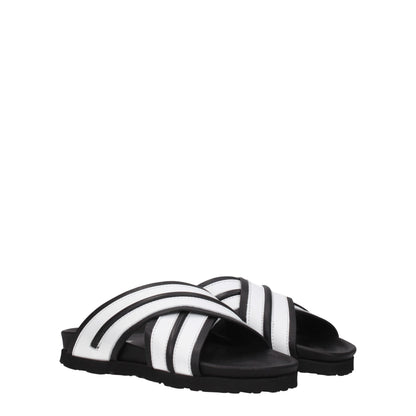 Palm Angels witte leren slippersandalen