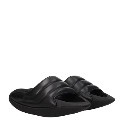 Sandales-chaussons en cuir noir Balmain