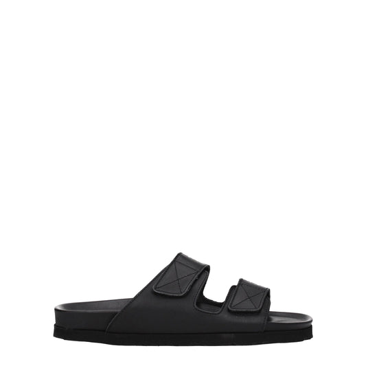 Sandales-chaussons en cuir noir Palm Angels