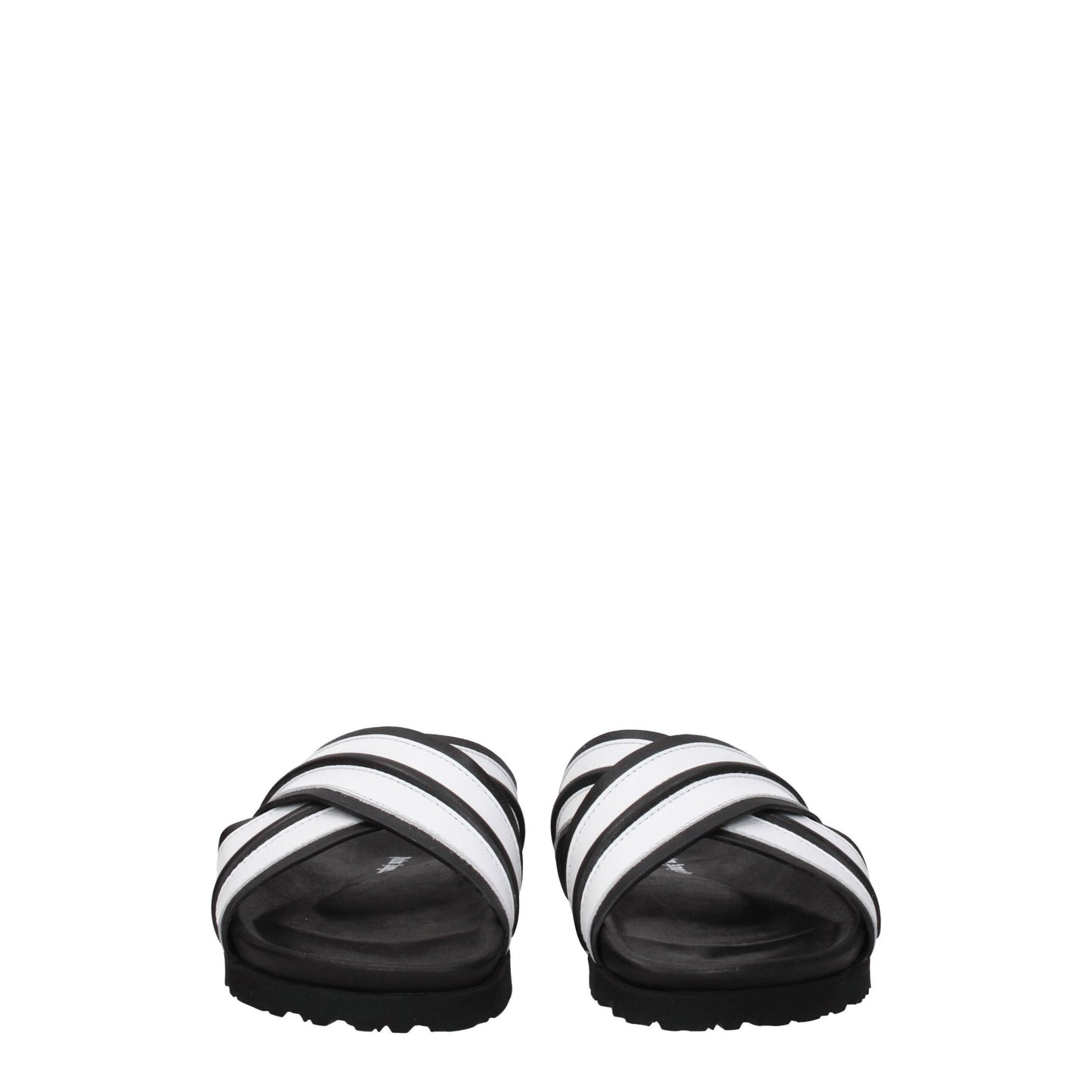 Palm Angels witte leren slippersandalen