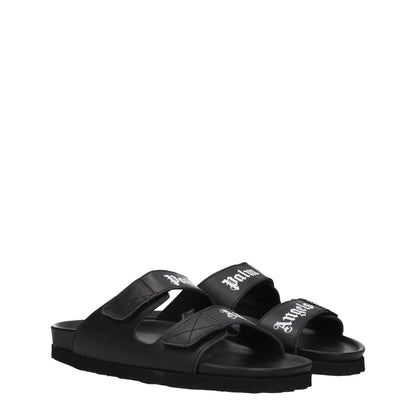 Sandales-chaussons en cuir noir Palm Angels