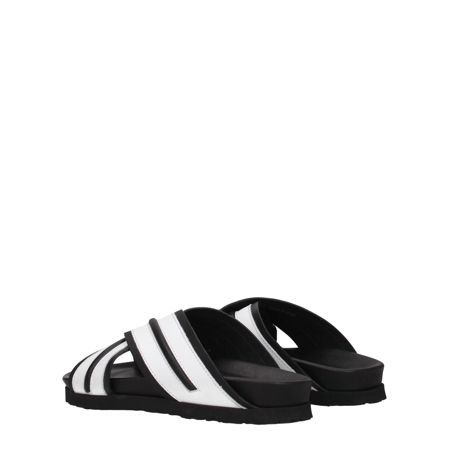 Palm Angels witte leren slippersandalen