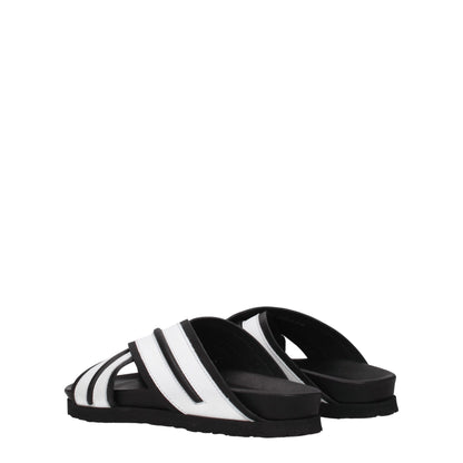 Palm Angels witte leren slippersandalen
