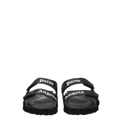 Sandales-chaussons en cuir noir Palm Angels