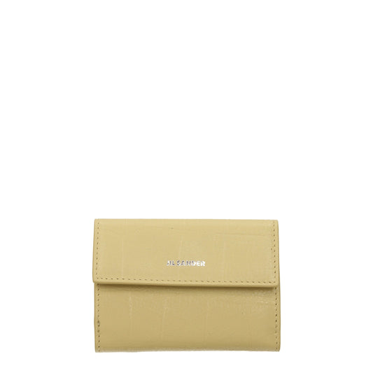 Portefeuilles en cuir jaune Jil Sander