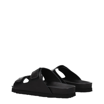 Sandales-chaussons en cuir noir Palm Angels