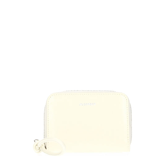 Portefeuilles en cuir beige Jil Sander