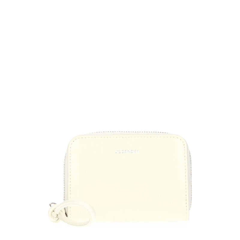 Jil Sander Beige Leather Wallet - Elegant Coin Purse for Daily Use