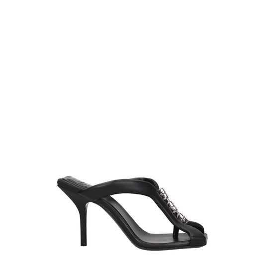 Givenchy Zwarte Lederen Stiletto Hakken Sandalen