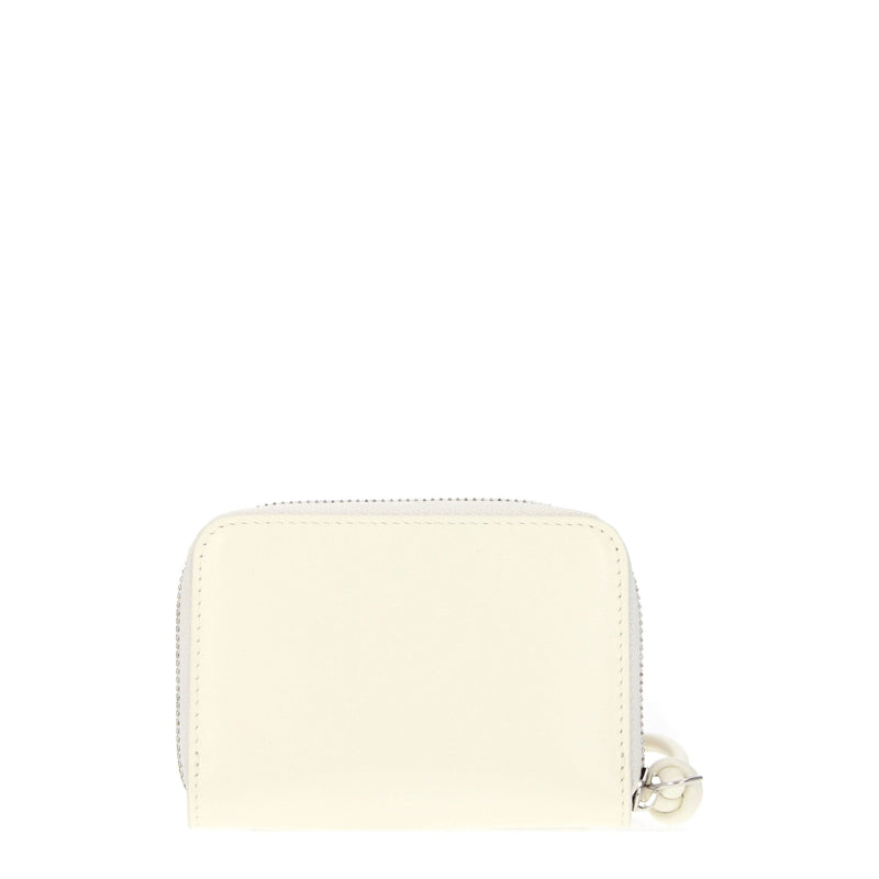 Jil Sander Beige Leather Wallet - Elegant Coin Purse for Daily Use
