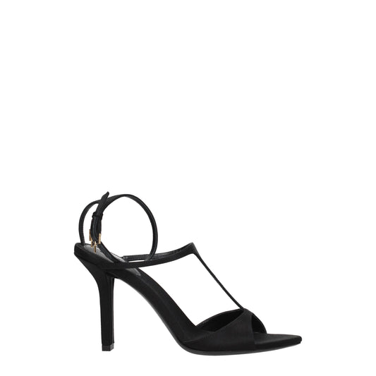 Givenchy Zwarte Satin Stiletto Hakken Sandalen