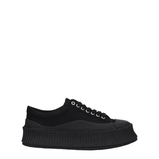 Jil Sander zwarte chunky sneakers van stof