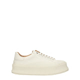Jil Sander White Fabric Platform Sneakers - All-Day Comfort
