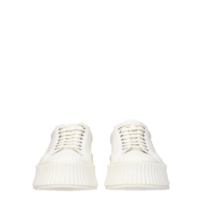 Sneakers à plateforme en tissu blanc de Jil Sander