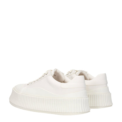 Sneakers à plateforme en tissu blanc de Jil Sander