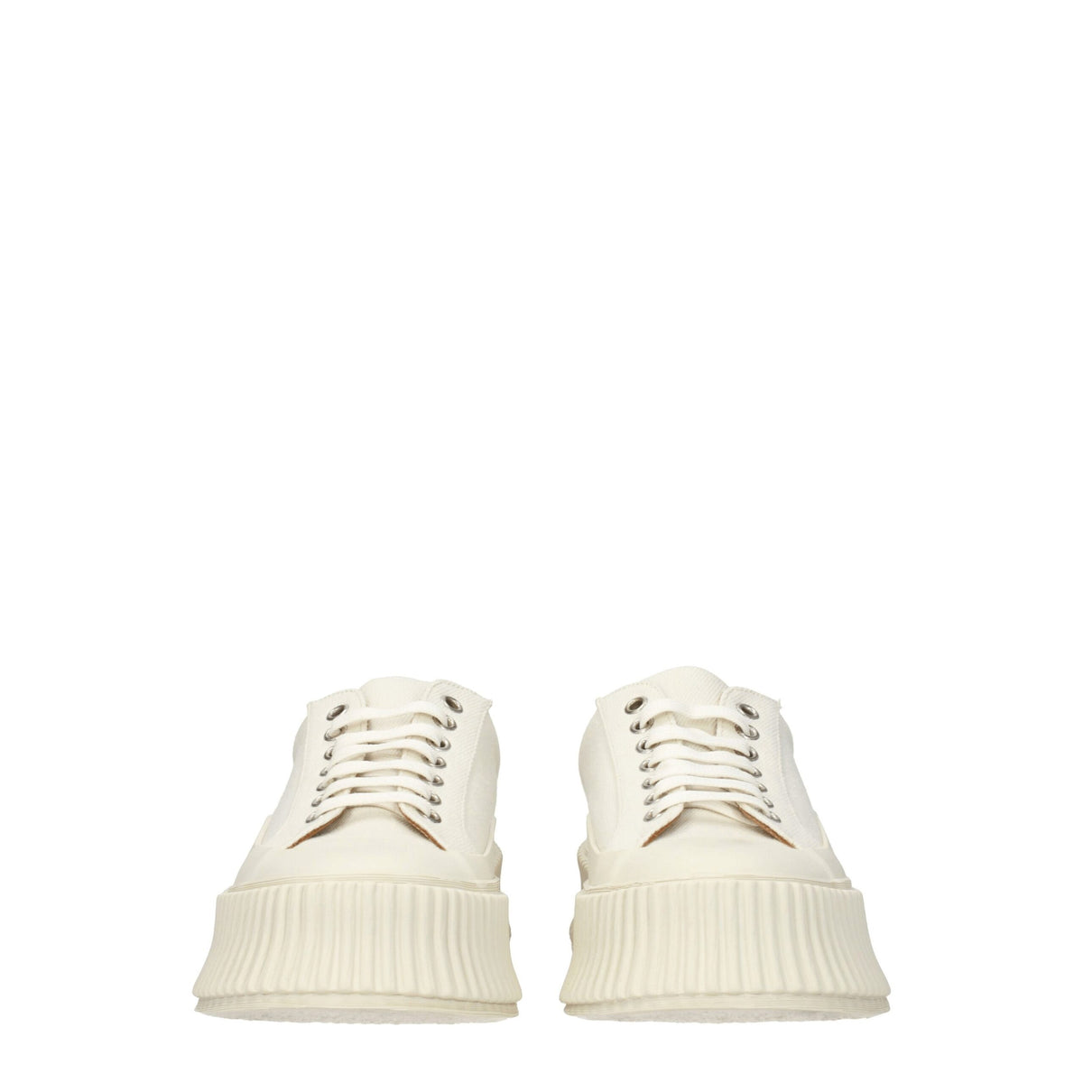 Jil Sander White Fabric Platform Sneakers - All-Day Comfort