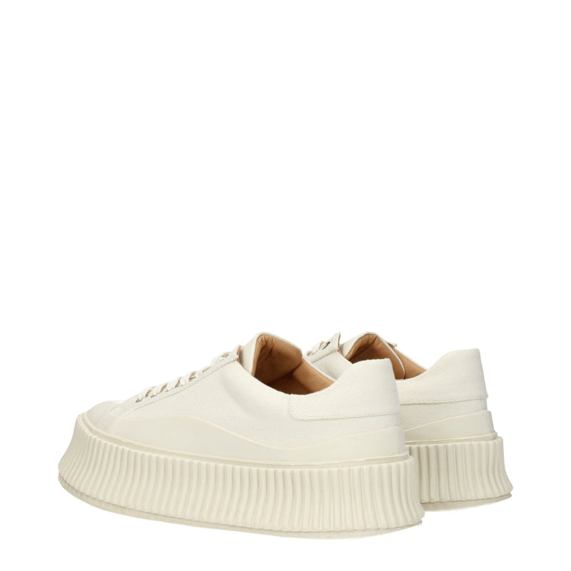Jil Sander White Fabric Platform Sneakers - All-Day Comfort