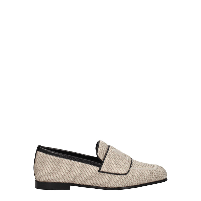 Max Mara Beige Fabric Slip-On Loafers for Women
