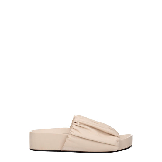 Jil Sander Roze Lederen Slippers Sandalen