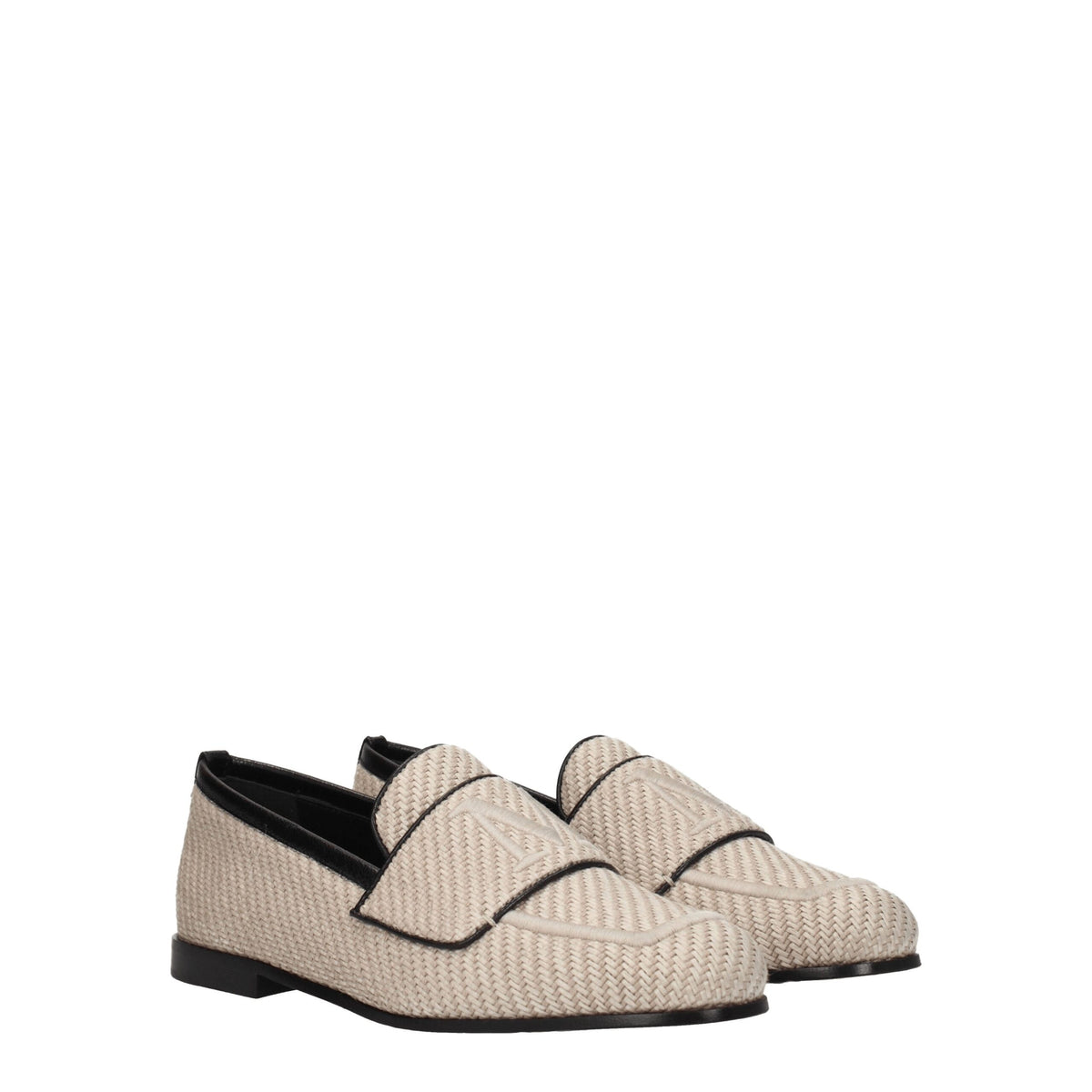 Max Mara Beige Fabric Slip-On Loafers for Women