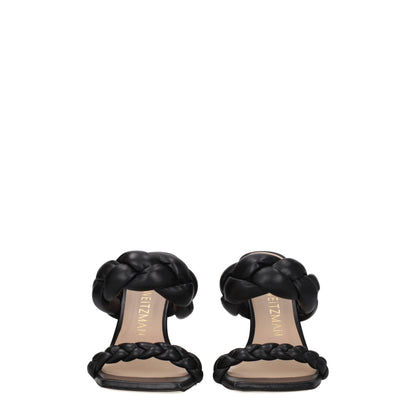 Sandales à talons aiguilles en cuir noir de Stuart Weitzman