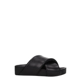 Jil Sander Black Leather Slippers Sandals - Elegant Summer Comfort