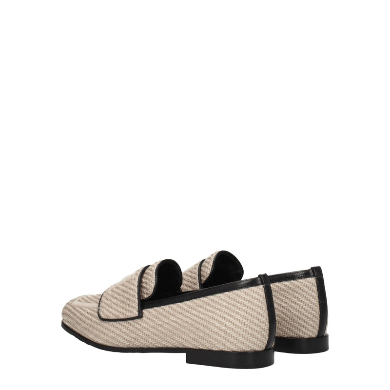 Max Mara Beige Fabric Slip-On Loafers for Women