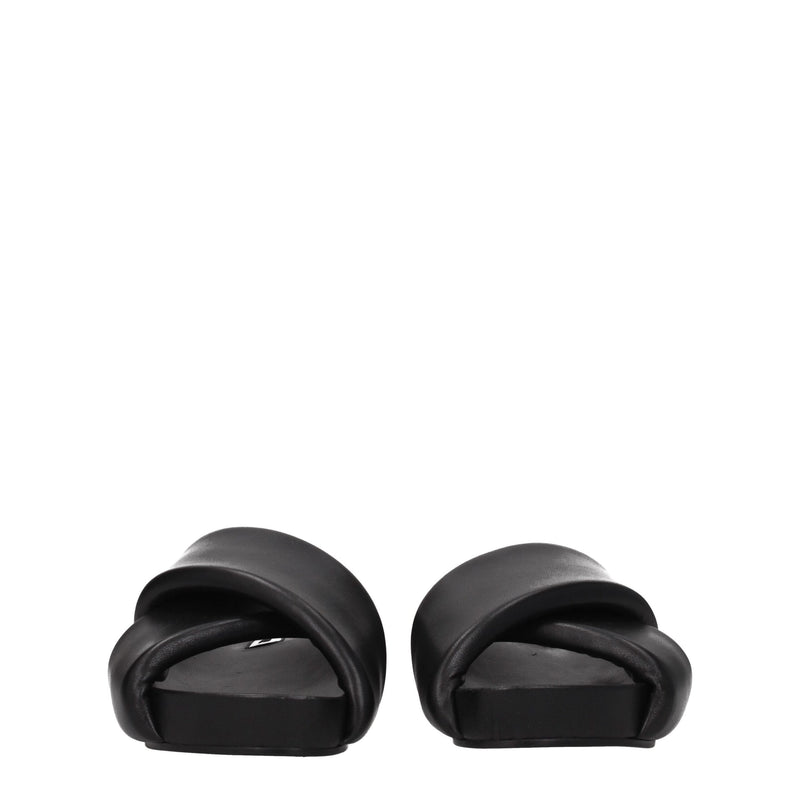 Jil Sander Black Leather Slippers Sandals - Elegant Summer Comfort