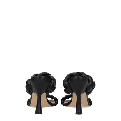 Sandales à talons aiguilles en cuir noir de Stuart Weitzman