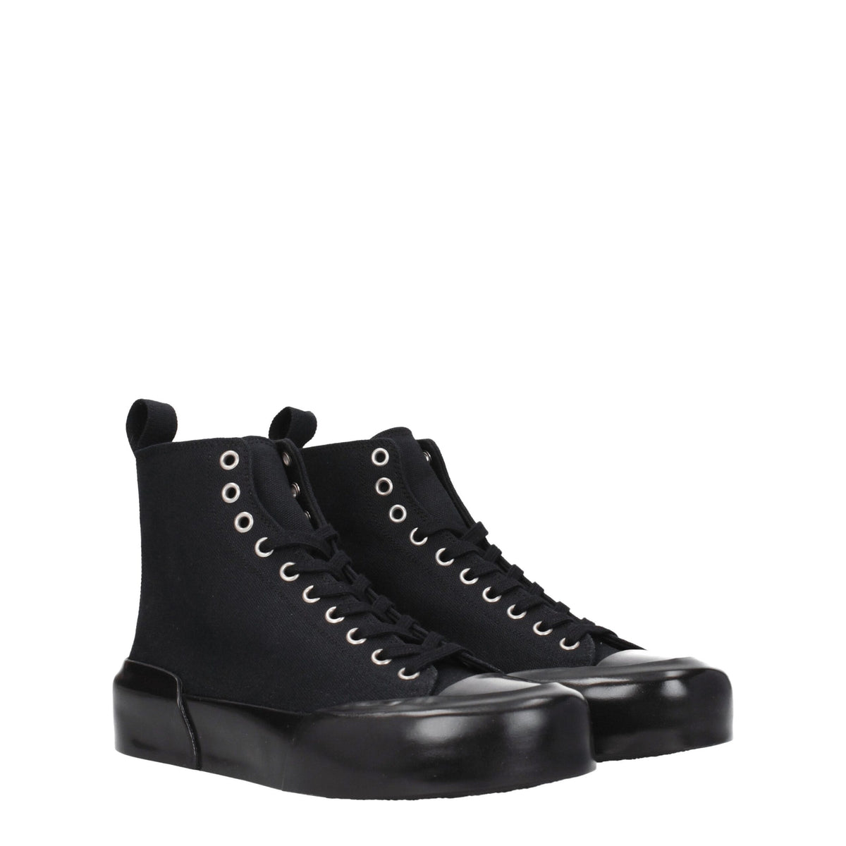 Jil Sander Black Fabric High Tops - Élégantes Sneakers pour Toutes Occasions