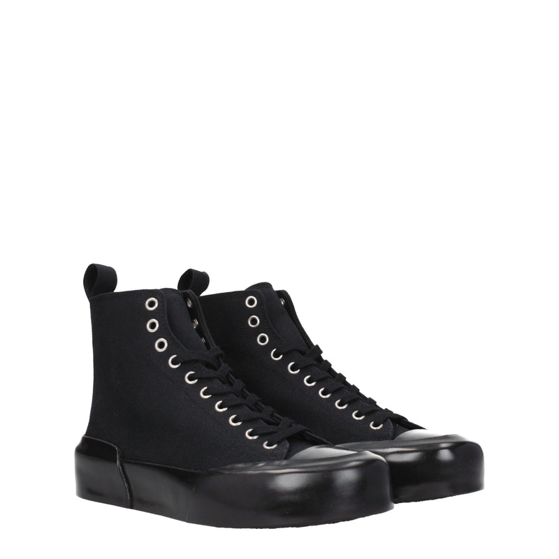 Jil Sander Black Fabric High Tops - Élégantes Sneakers pour Toutes Occasions