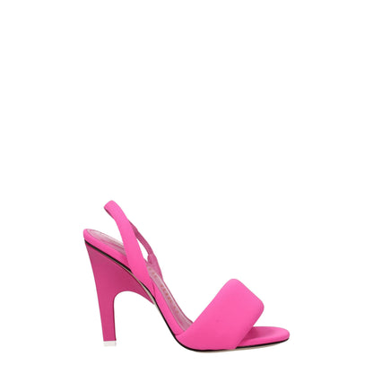 De Attico roze stiletto hakken sandalen van stof