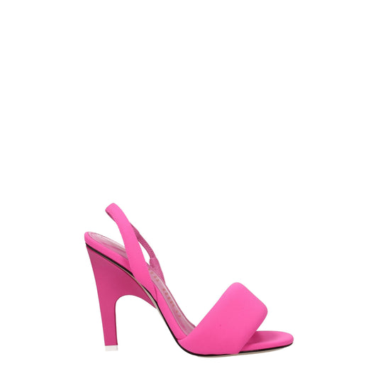 De Attico roze stiletto hakken sandalen van stof
