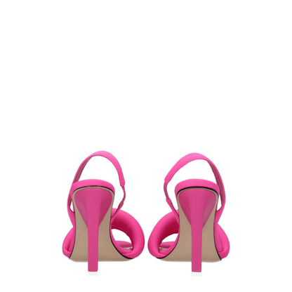 De Attico roze stiletto hakken sandalen van stof