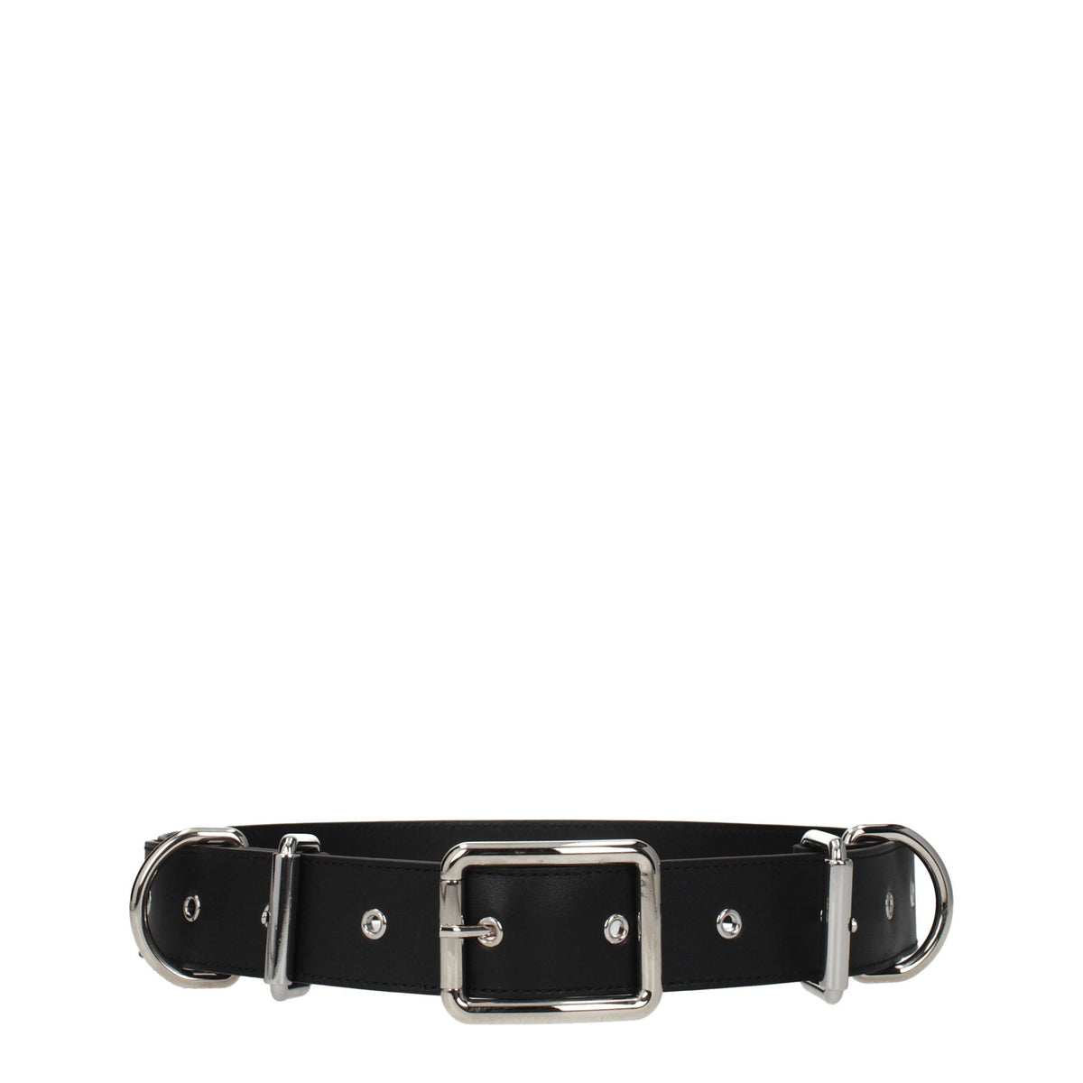 Moschino Black Leather Belt - Punk Rock Style