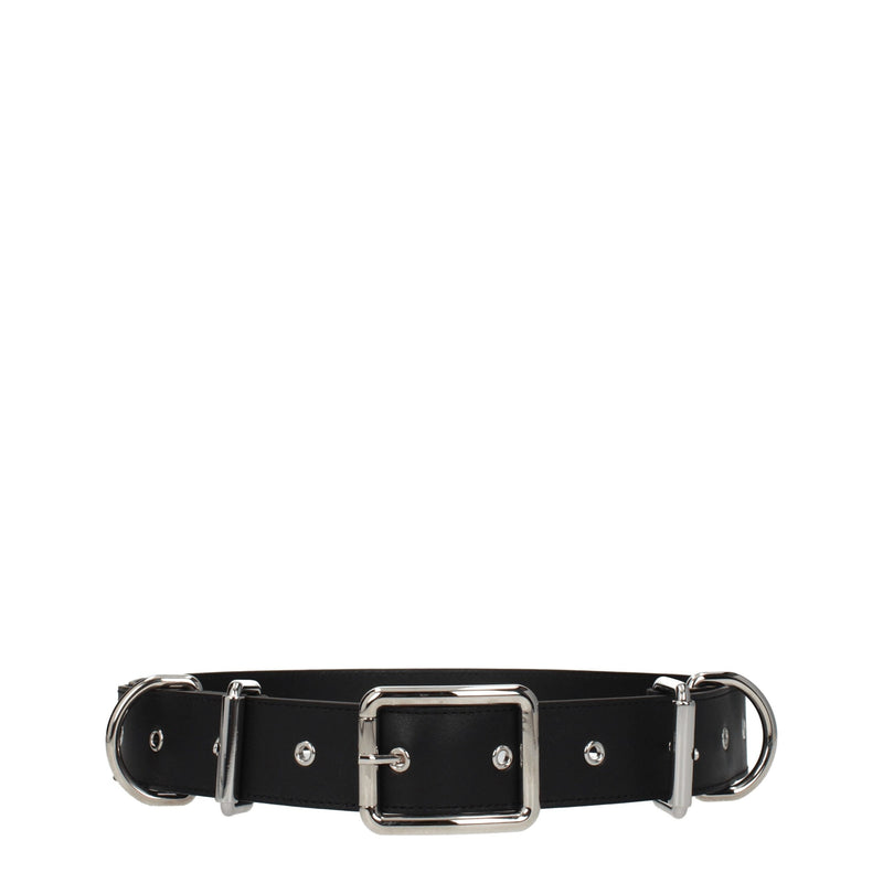 Moschino Black Leather Belt - Punk Rock Style