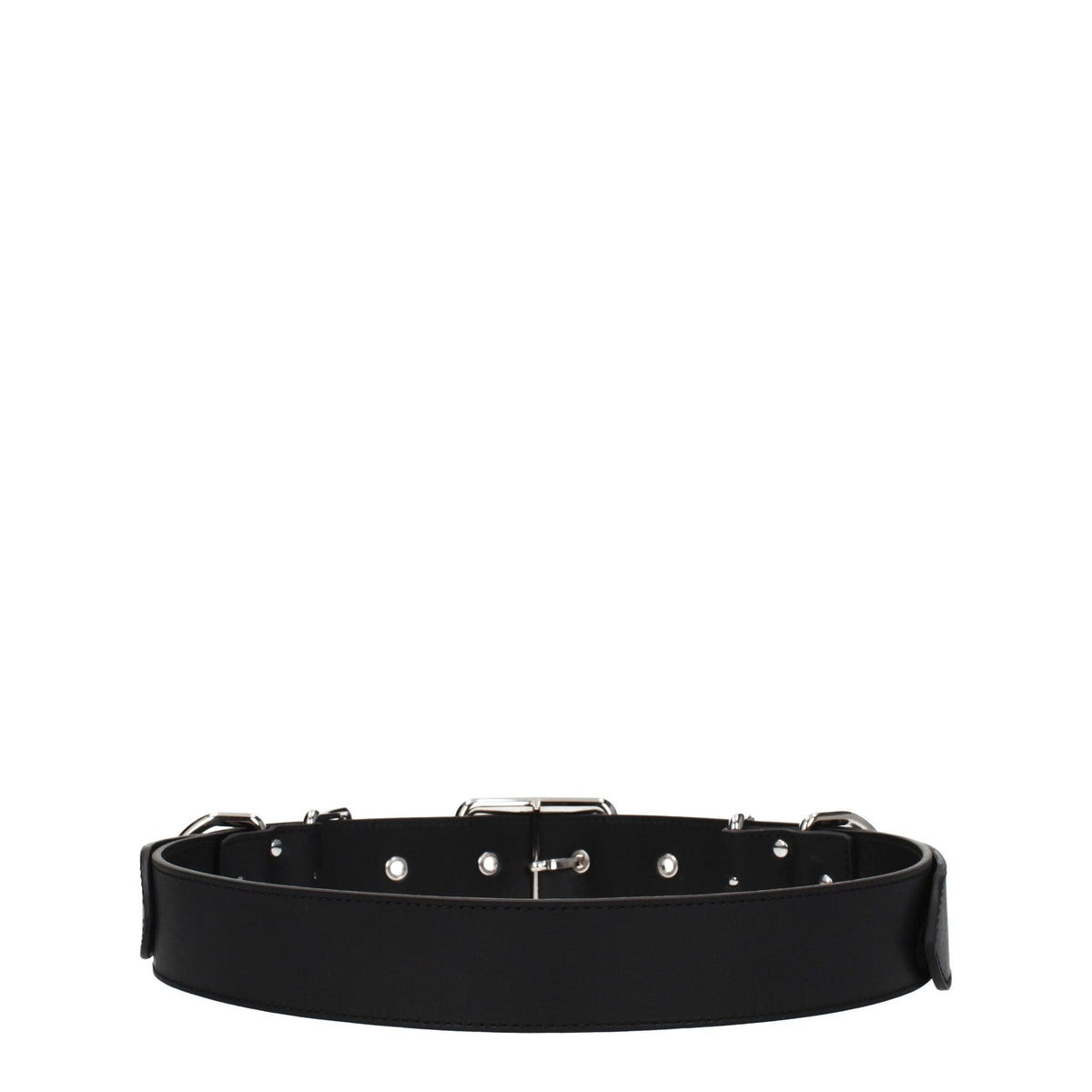 Moschino Black Leather Belt - Punk Rock Style