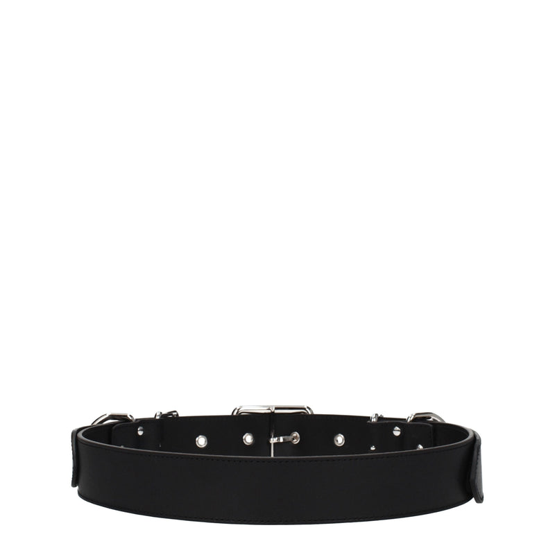 Moschino Black Leather Belt - Punk Rock Style