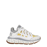 Versace White Fabric Athletic Sneakers for Women - Stylish Comfort