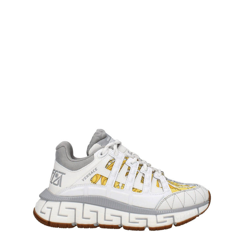 Versace White Fabric Athletic Sneakers for Women - Stylish Comfort