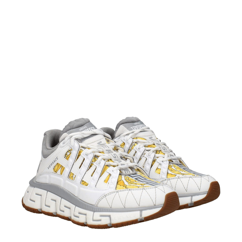 Versace White Fabric Athletic Sneakers for Women - Stylish Comfort