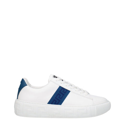 Baskets basses en cuir blanc Versace
