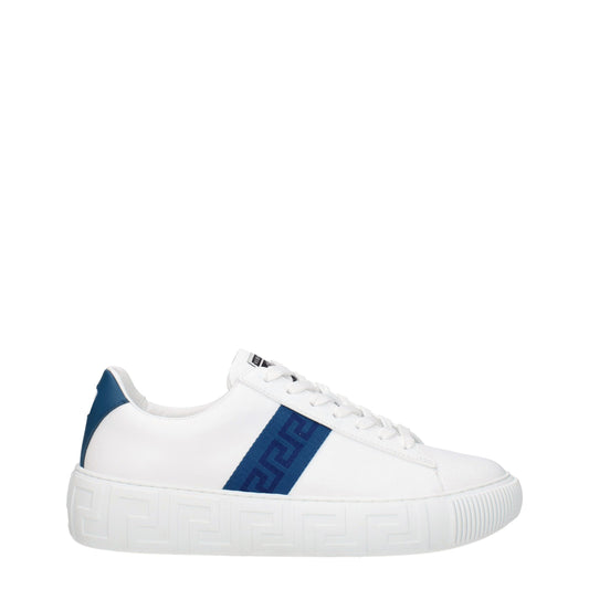 Baskets basses en cuir blanc Versace
