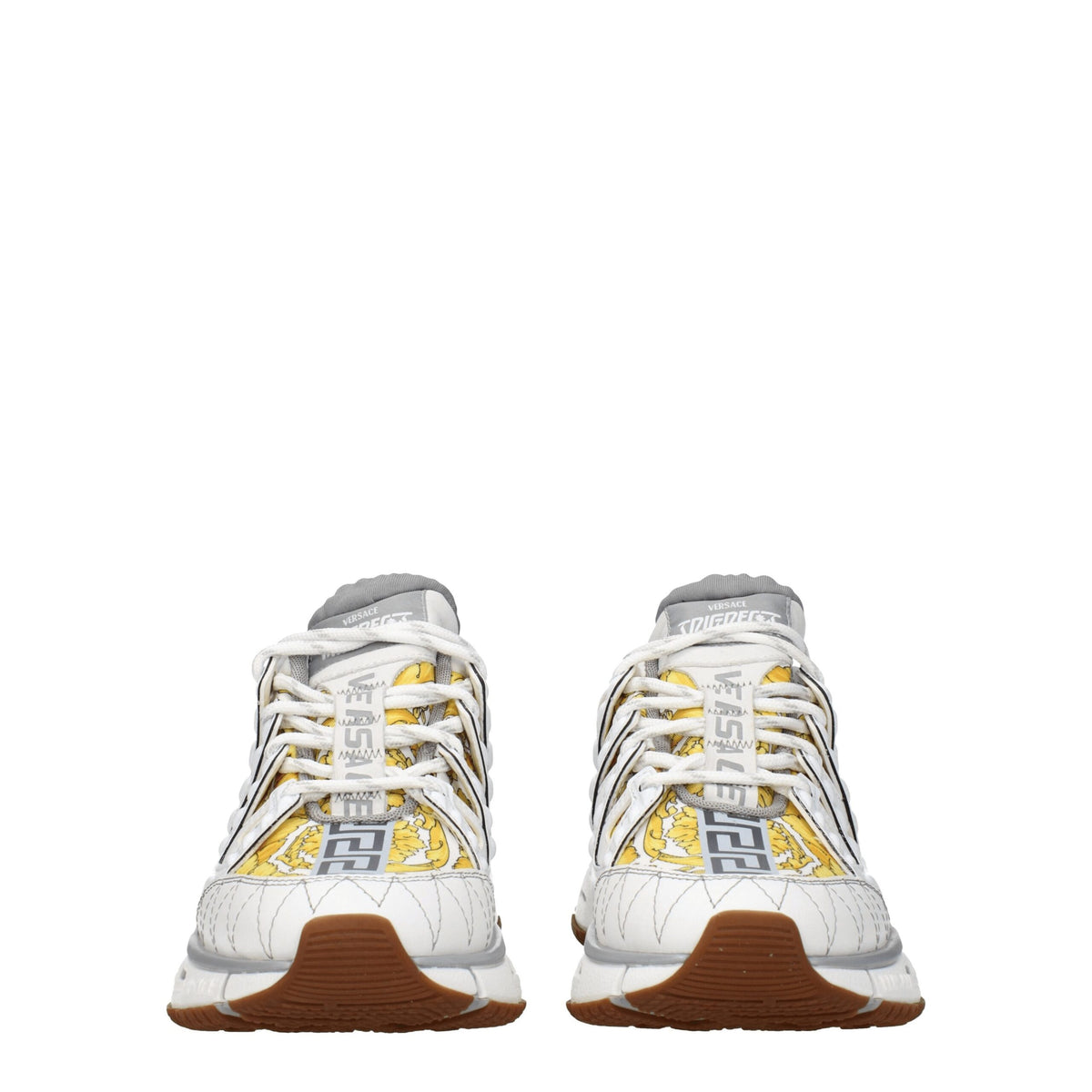 Versace White Fabric Athletic Sneakers for Women - Stylish Comfort