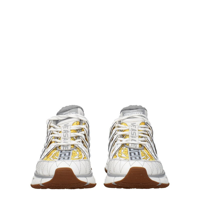 Versace White Fabric Athletic Sneakers for Women - Stylish Comfort